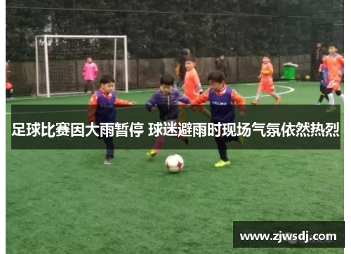 足球比赛因大雨暂停 球迷避雨时现场气氛依然热烈